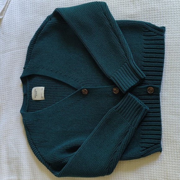 Abercrombie & Fitch Women's Deep Teal Chenille Cardigan - Small - Picture 8 of 11
